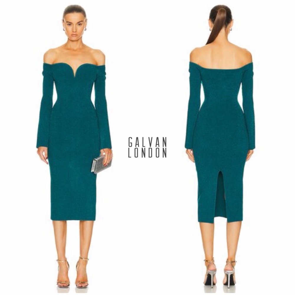NWT - Galvan Grace Long Sleeve Dress in Teal (XL)